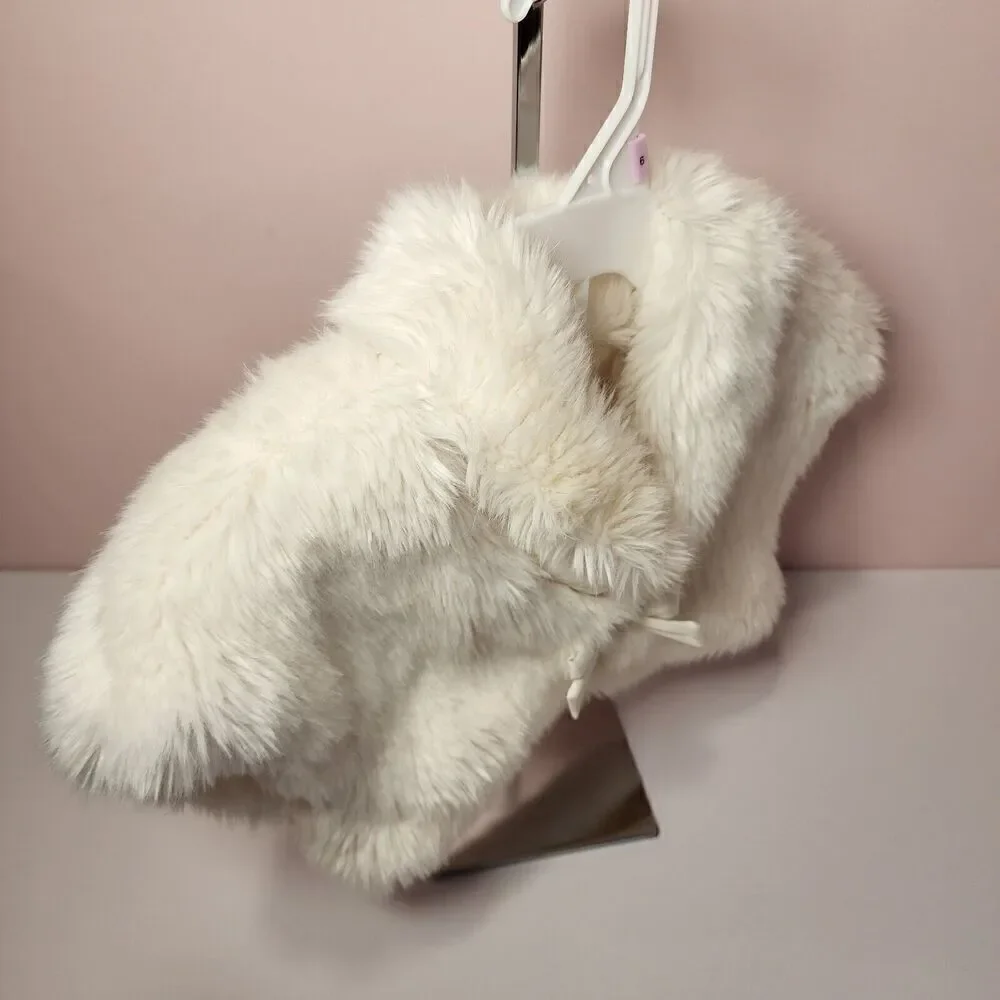 Baby Gap Ivory Frost Faux Fur Bolero Small Medium S/M